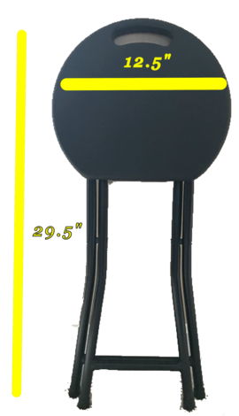 Black Super Sturdy Folding Stool - Glam'r Gear